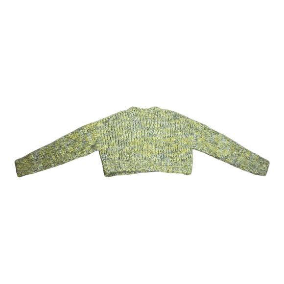 Frame Marl Alpaca Blend Lime Green Cropped Sweater Small - Picture 4 of 5
